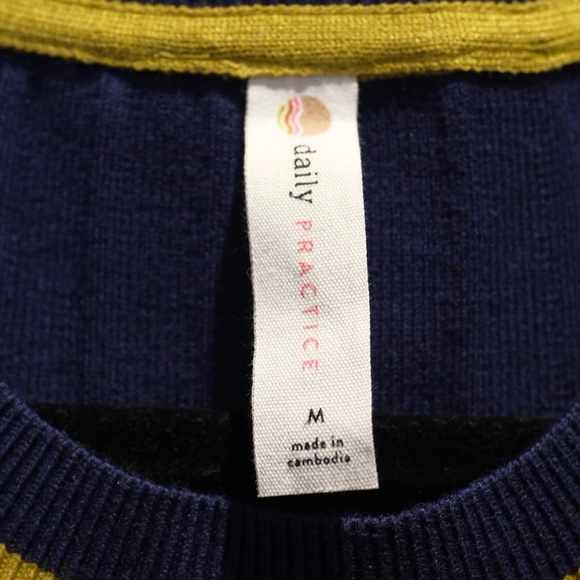 Daily Practice Anthropologie Long Sleeve Sporty Sweater Dress Size M Blue Yellow - Picture 8 of 10